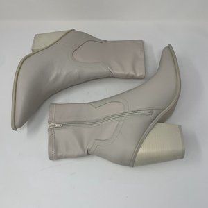 Steve Madden Thorn THOR07S1 Ankle Boots Women 11 Bone Pointed Toe Side Zip S0538